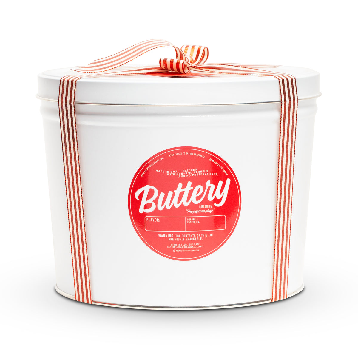 2 GALLON TIN – Buttery Popcorn Co.